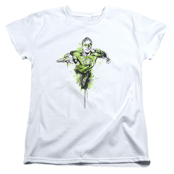 White women's t-shirt with Green Lantern Inked graphic