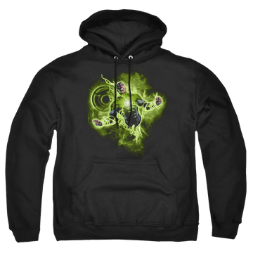 Black pullover hoodie with Green Lantern Lantern Nebula graphic