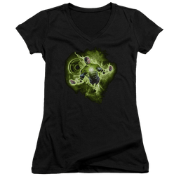 Green Lantern Lantern Nebula - Juniors V-Neck T-Shirt Juniors V-Neck T-Shirt Green Lantern   