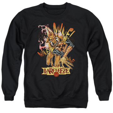 Black men's crewneck sweatshirt with Green Lantern Larfleeze graphic