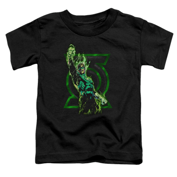 Black toddler t-shirt with Green Lantern Fully Charged graphic