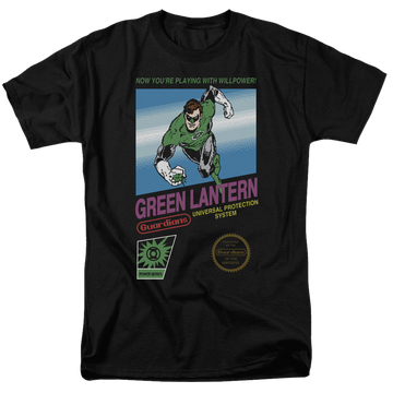 Black men's regular fit t-shirt with Green Lantern Box Art graphic