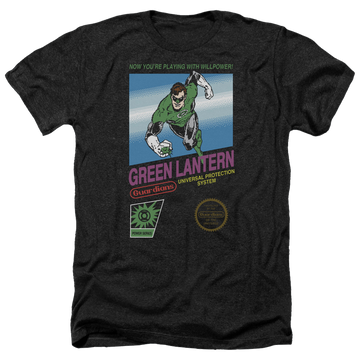 Charcoal men's heather t-shirt with Green Lantern Box Art graphic