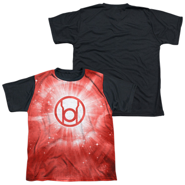 Green Lantern Red Energy youth black back t-shirt for ages 8 to 12