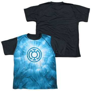 Green Lantern Blue Energy youth black back t-shirt for ages 8 to 12