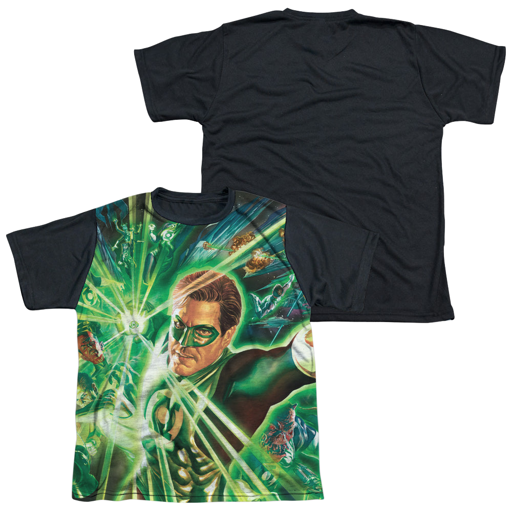 Green Lantern Lantern Burst - Youth Black Back T-Shirt Youth Black Back T-Shirt (Ages 8-12) Green Lantern   