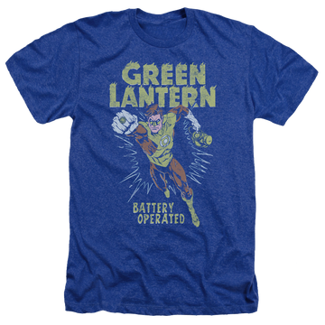 Royal men's heather t-shirt with Green Lantern Fully Charged graphic