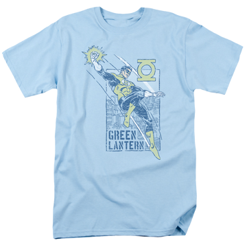 Light blue men's regular fit t-shirt with Green Lantern City Watch graphic