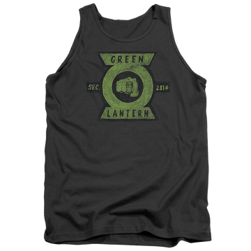 Charcoal men's tank with Green Lantern Section graphic