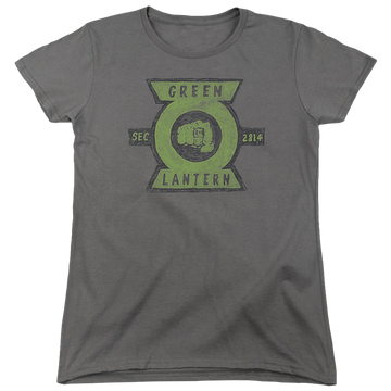 Charcoal women's t-shirt with Green Lantern Section graphic