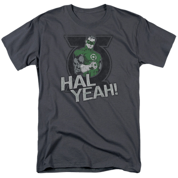 Charcoal men's regular fit t-shirt with Green Lantern Hal Yeah graphic
