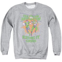 Green Lantern Keeping It Green - Men's Crewneck Sweatshirt Men's Crewneck Sweatshirt Green Lantern   