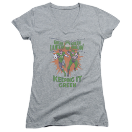 Green Lantern Keeping It Green - Juniors V-Neck T-Shirt Juniors V-Neck T-Shirt Green Lantern   