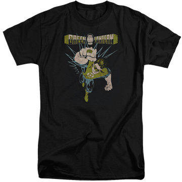 Black men's tall fit t-shirt with Green Lantern Powerful graphic
