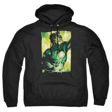 Black pullover hoodie with Green Lantern Up graphic