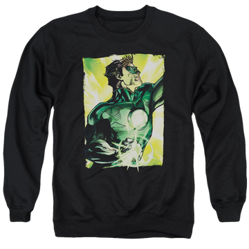 Black men's crewneck sweatshirt with Green Lantern Up graphic