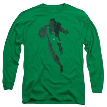Kelly green men's long sleeve t-shirt with Green Lantern DC Comics Lantern Knockout graphic