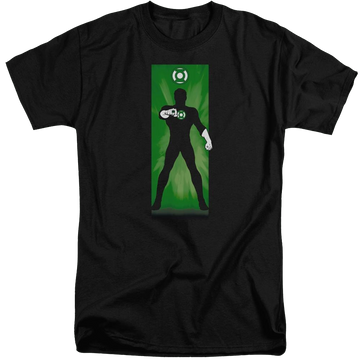 Black men's tall fit t-shirt with DC Comics Green Lantern Block graphic
