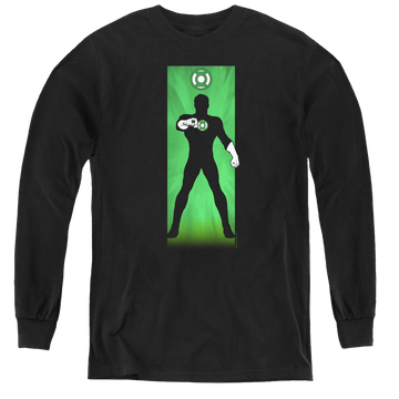 Black youth long sleeve t-shirt with Green Lantern graphic