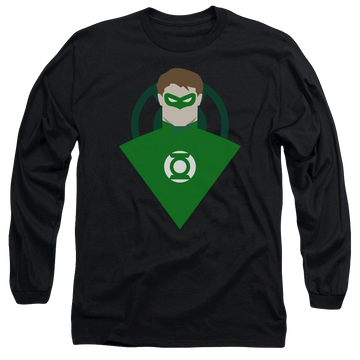 Black men's long sleeve t-shirt with Green Lantern DC Comics Simple Gl graphic