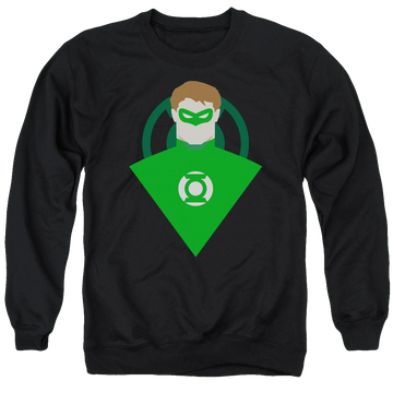 Black men's crewneck sweatshirt with Green Lantern DC Comics Simple Gl graphic