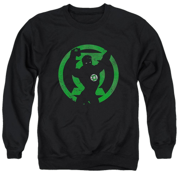 Black men's crewneck sweatshirt with Green Lantern DC Comics Gl Symbol Knockout graphic