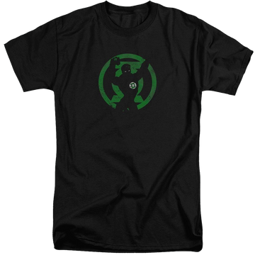 Black men's tall fit t-shirt with Green Lantern DC Comics Gl Symbol Knockout graphic