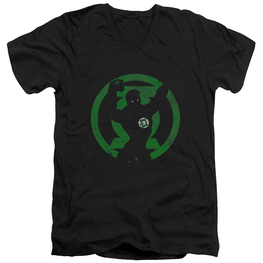 DC Comics Gl Symbol Knockout - Men's V-Neck T-Shirt Men's V-Neck T-Shirt Green Lantern   