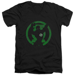 DC Comics Gl Symbol Knockout - Men's V-Neck T-Shirt Men's V-Neck T-Shirt Green Lantern   