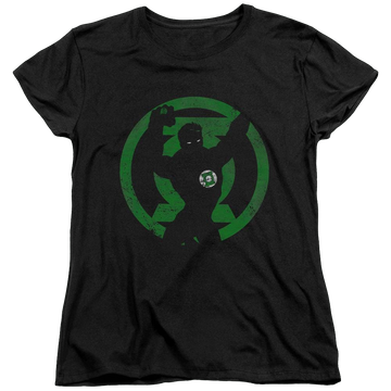 Black women's t-shirt with Green Lantern DC Comics Gl Symbol Knockout graphic