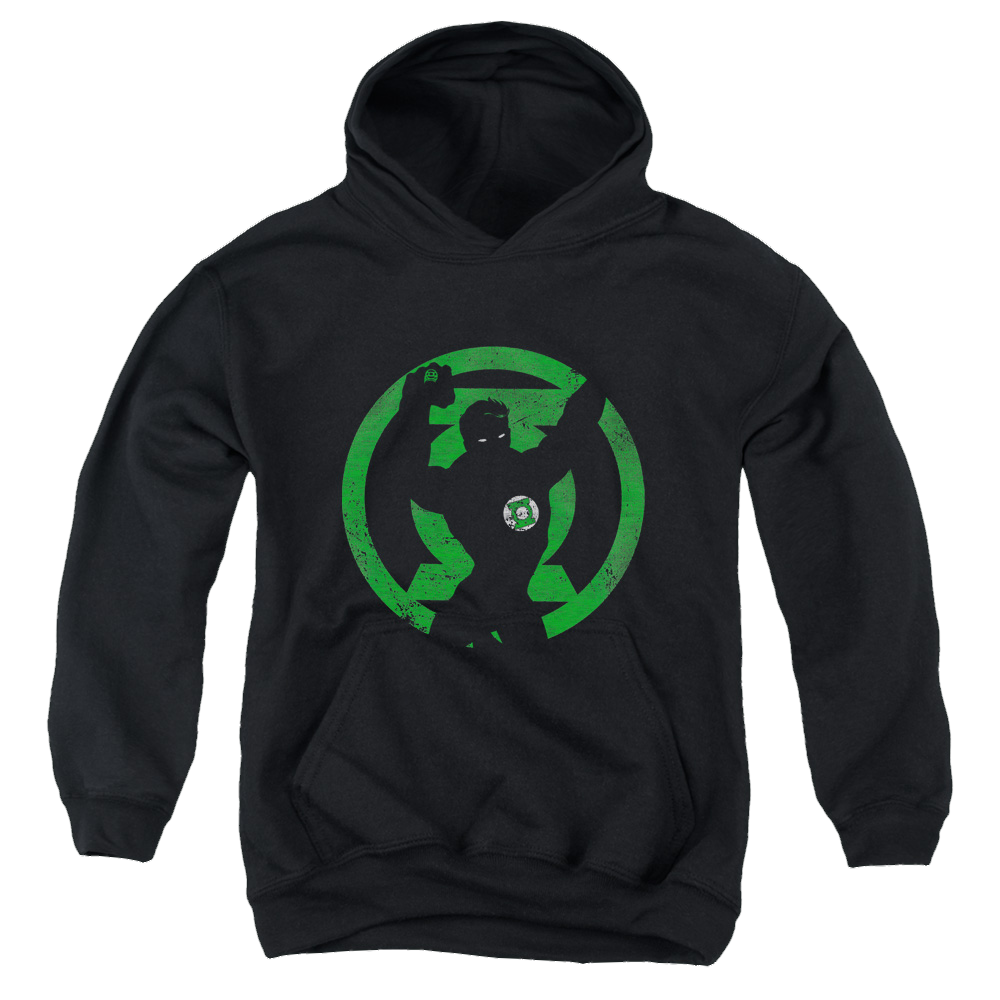 Green Lantern Gl Symbol Knockout - Youth Hoodie Youth Hoodie (Ages 8-12) Green Lantern   