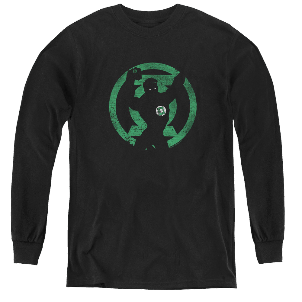 Green Lantern Gl Symbol Knockout - Youth Long Sleeve T-Shirt Youth Long Sleeve T-Shirt Green Lantern   