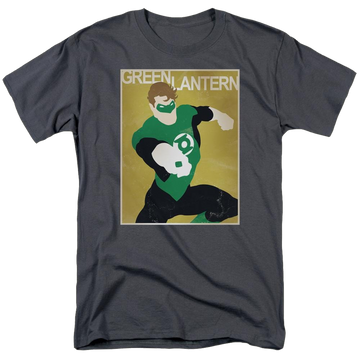 Charcoal men's regular fit t-shirt with Green Lantern DC Comics Simple Gl Poster graphic