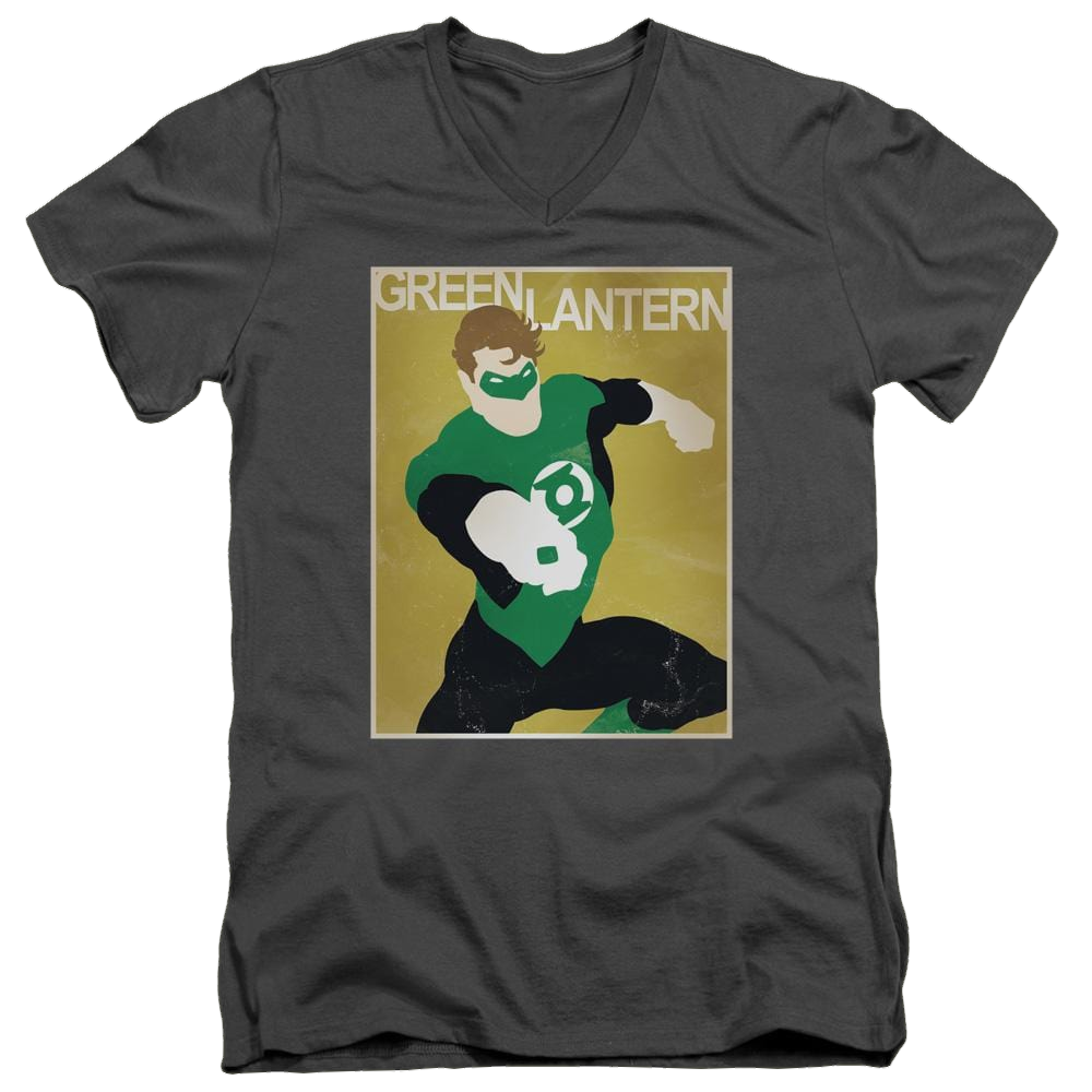 DC Comics Simple Gl Poster - Men's V-Neck T-Shirt Men's V-Neck T-Shirt Green Lantern   