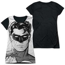 Green Lantern Bw Gl Head - Juniors Black Back T-Shirt Juniors Black Back T-Shirt Green Lantern   