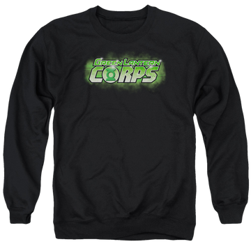 Black men's crewneck sweatshirt with Green Lantern Gl Corps Title graphic