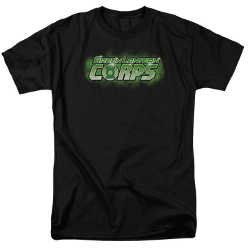 Black men's regular fit t-shirt with Green Lantern Gl Corps Title graphic