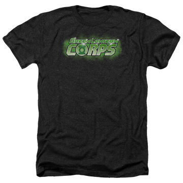 Charcoal men's heather t-shirt with Green Lantern Gl Corps Title graphic