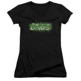 Green Lantern Gl Corps Title - Juniors V-Neck T-Shirt Juniors V-Neck T-Shirt Green Lantern   