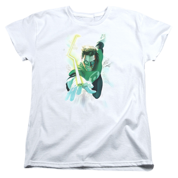 White women's t-shirt with Green Lantern Clouds graphic