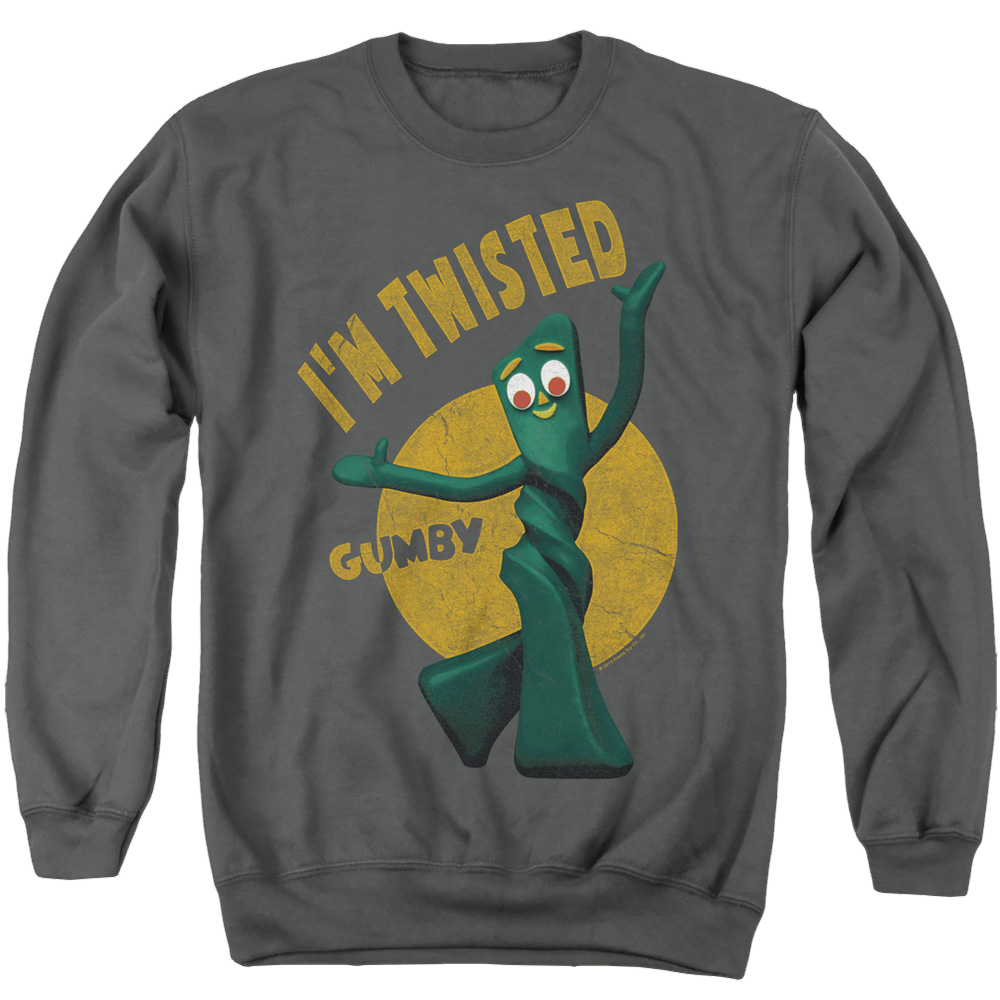 Gumby Twisted Men's Crewneck Sweatshirt Men's Crewneck Sweatshirt Gumby   