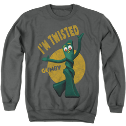 Gumby Twisted Men's Crewneck Sweatshirt Men's Crewneck Sweatshirt Gumby   