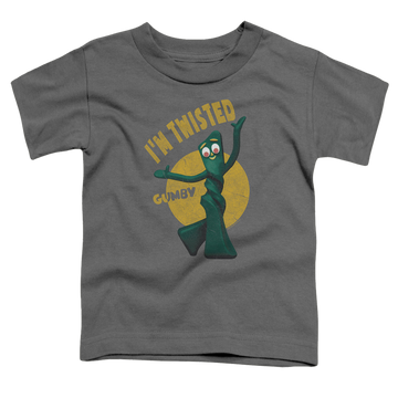 Charcoal toddler t-shirt with Gumby Twisted graphic