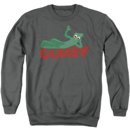 Gumby On Logo Men's Crewneck Sweatshirt Men's Crewneck Sweatshirt Gumby   
