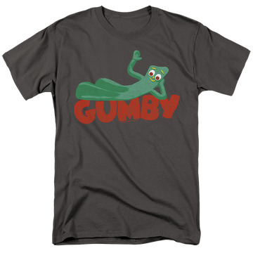 Charcoal men's regular fit t-shirt with Gumby On Logo graphic