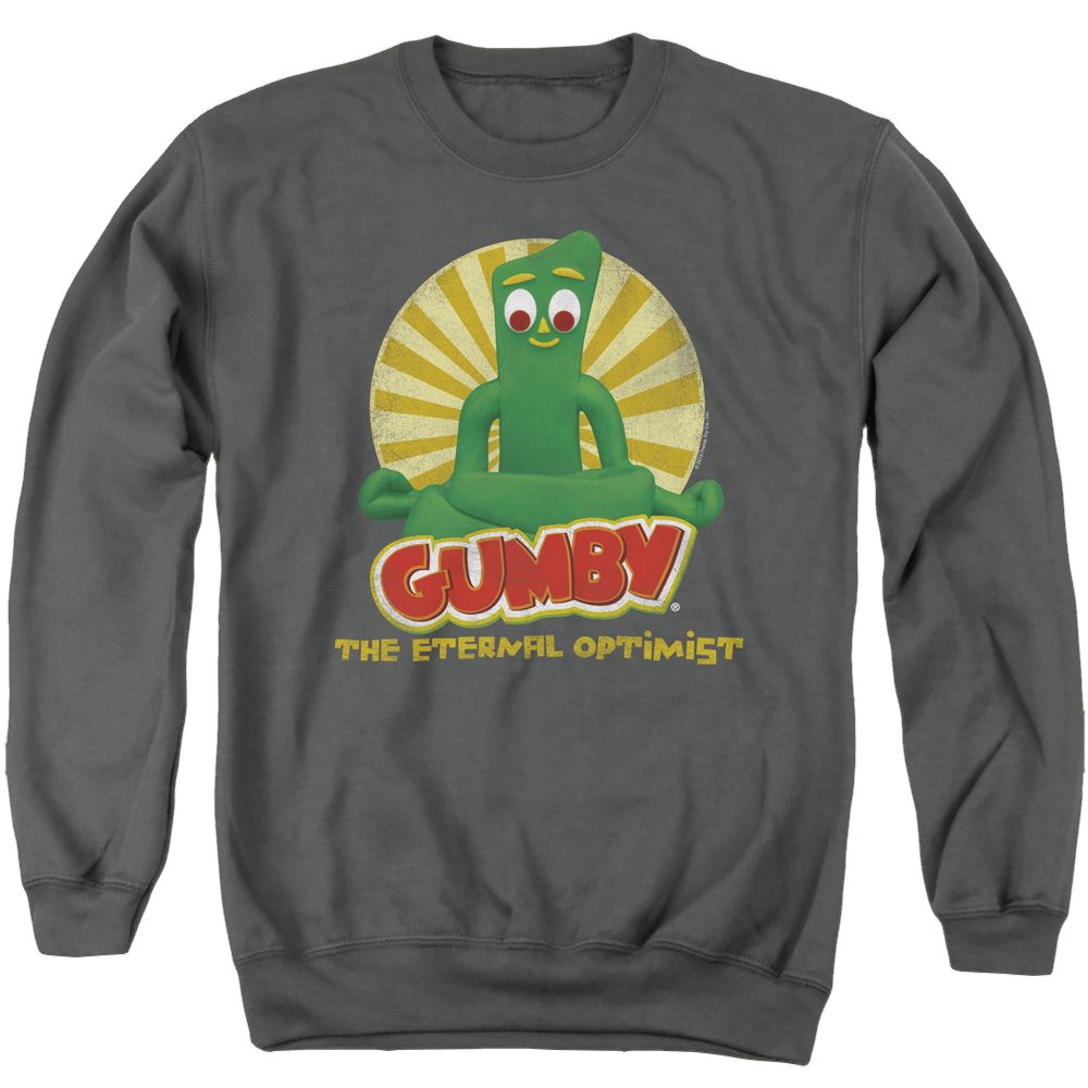 Gumby Optimist Men's Crewneck Sweatshirt Men's Crewneck Sweatshirt Gumby   