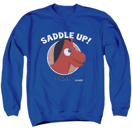 Gumby Saddle Up Men's Crewneck Sweatshirt Men's Crewneck Sweatshirt Gumby   