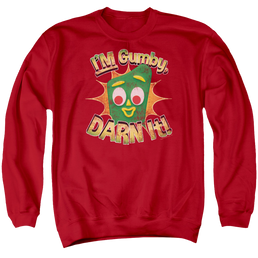 Gumby Darn It Men's Crewneck Sweatshirt Men's Crewneck Sweatshirt Gumby   