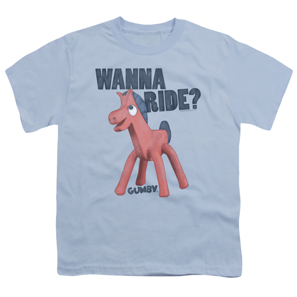 Gumby Wanna Ride Youth T-Shirt (Ages 8-12) Youth T-Shirt (Ages 8-12) Gumby   