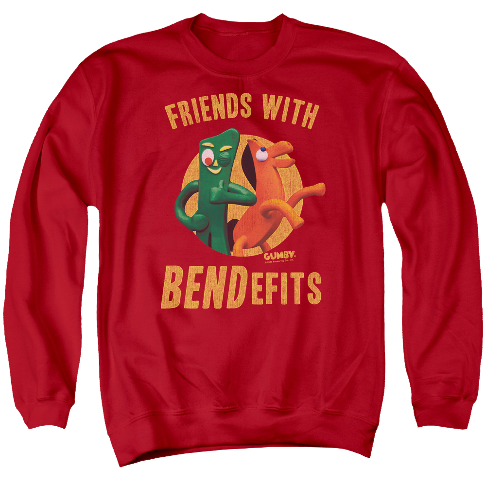 Gumby Bendefits Men's Crewneck Sweatshirt Men's Crewneck Sweatshirt Gumby   